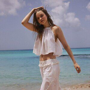 Free People Beach Life Cotton Lace Tank